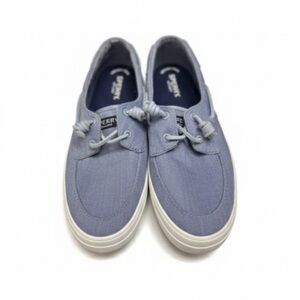 NWOB Sperry Crest Vibe Boat Shoe Sneakers - Dusty Blue Canvas - Size 8.5